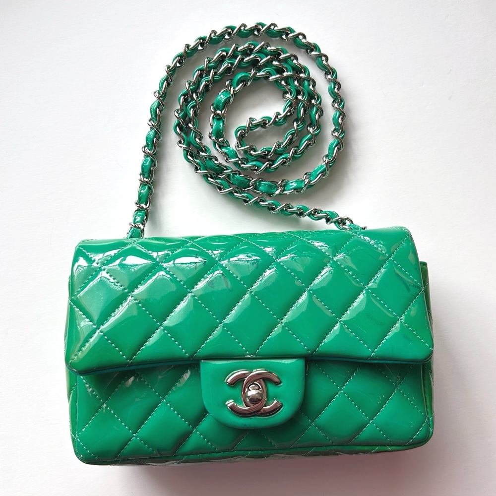 CHANEL Green Quilted Bag